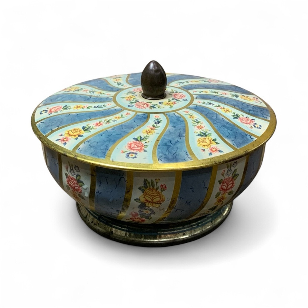 Vintage Decorative Floral Rose Tin